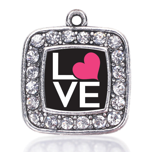 Love Heart Square Charm