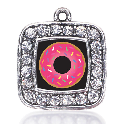 Sprinkled Donut Square Charm