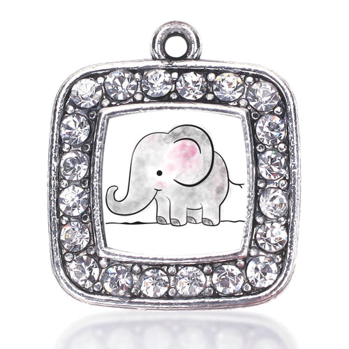 Baby Elephant Square Charm