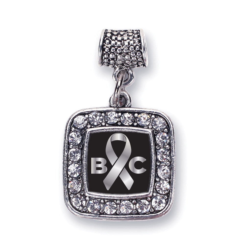 Brain Cancer Awareness and Support Square Charm