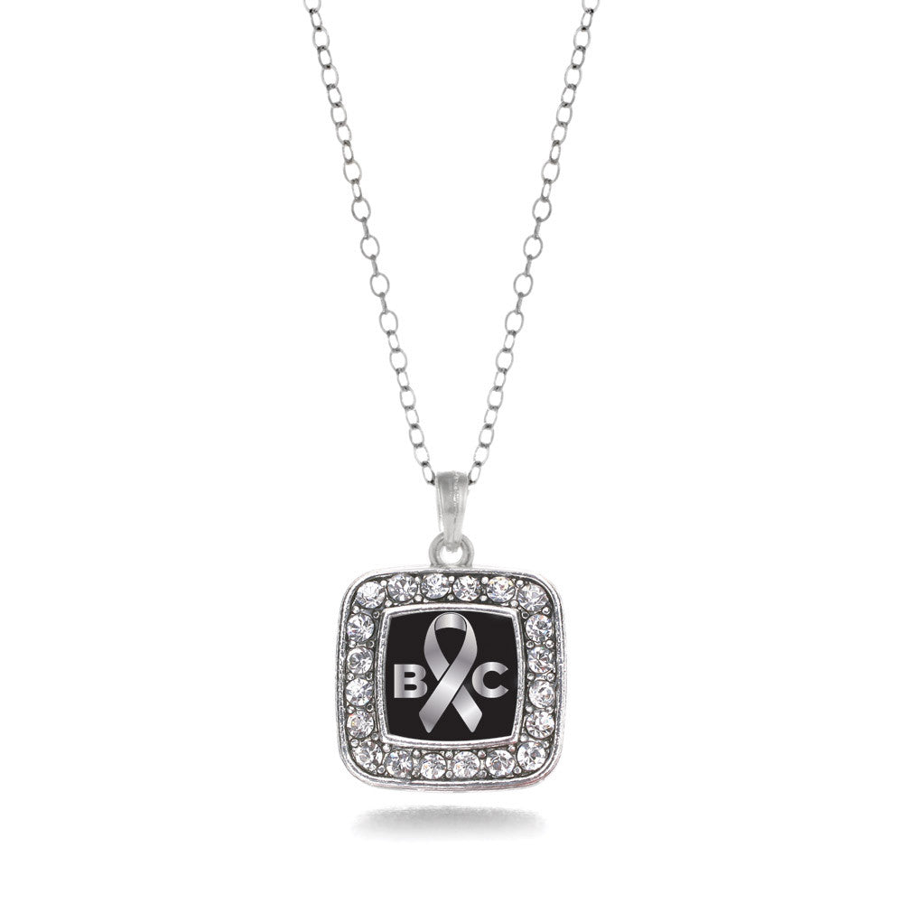 Brain Cancer Awareness and Support Square Charm