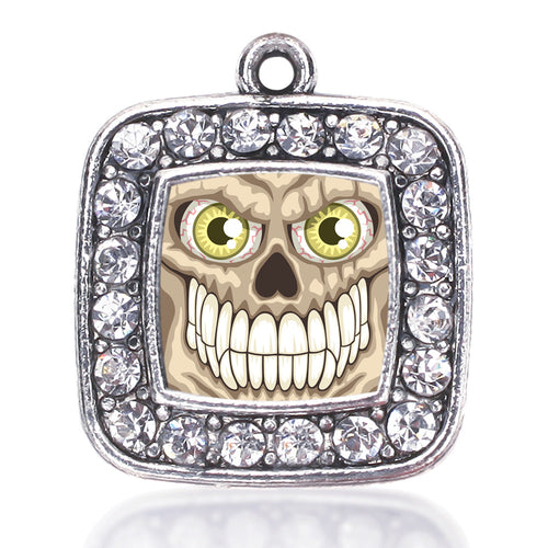 Grinning Skull Square Charm