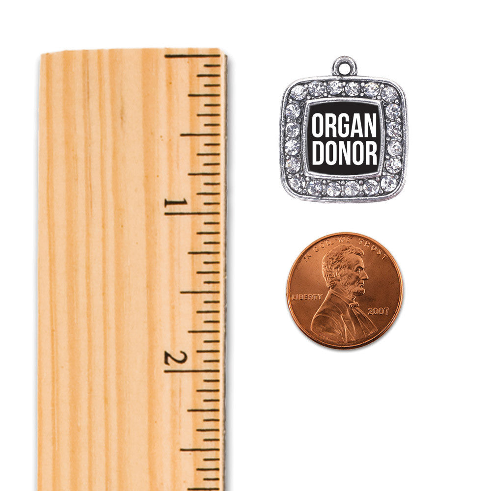 Organ Donor Black Square Charm