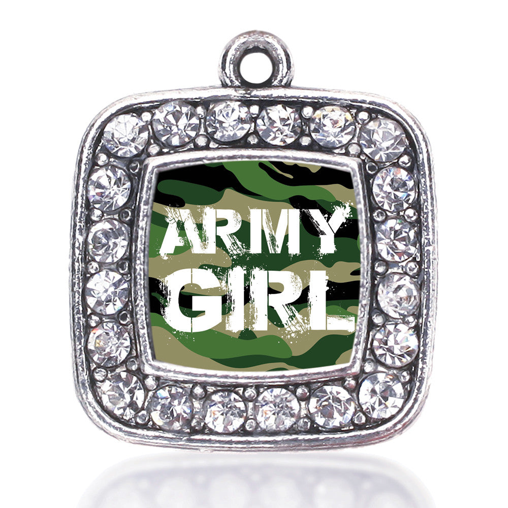 Army Girl Square Charm