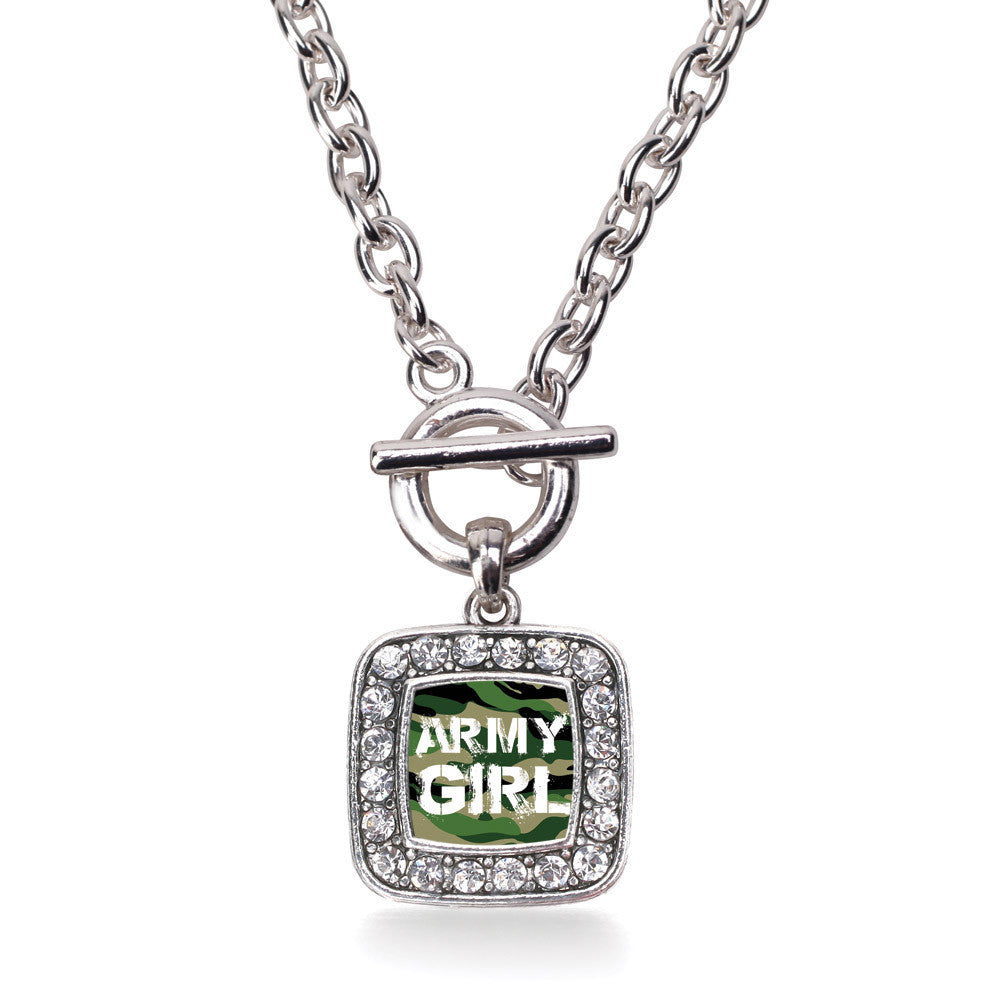 Army Girl Square Charm