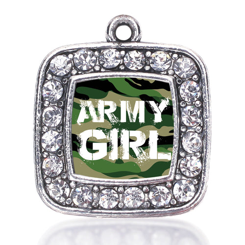 Army Girl Square Charm