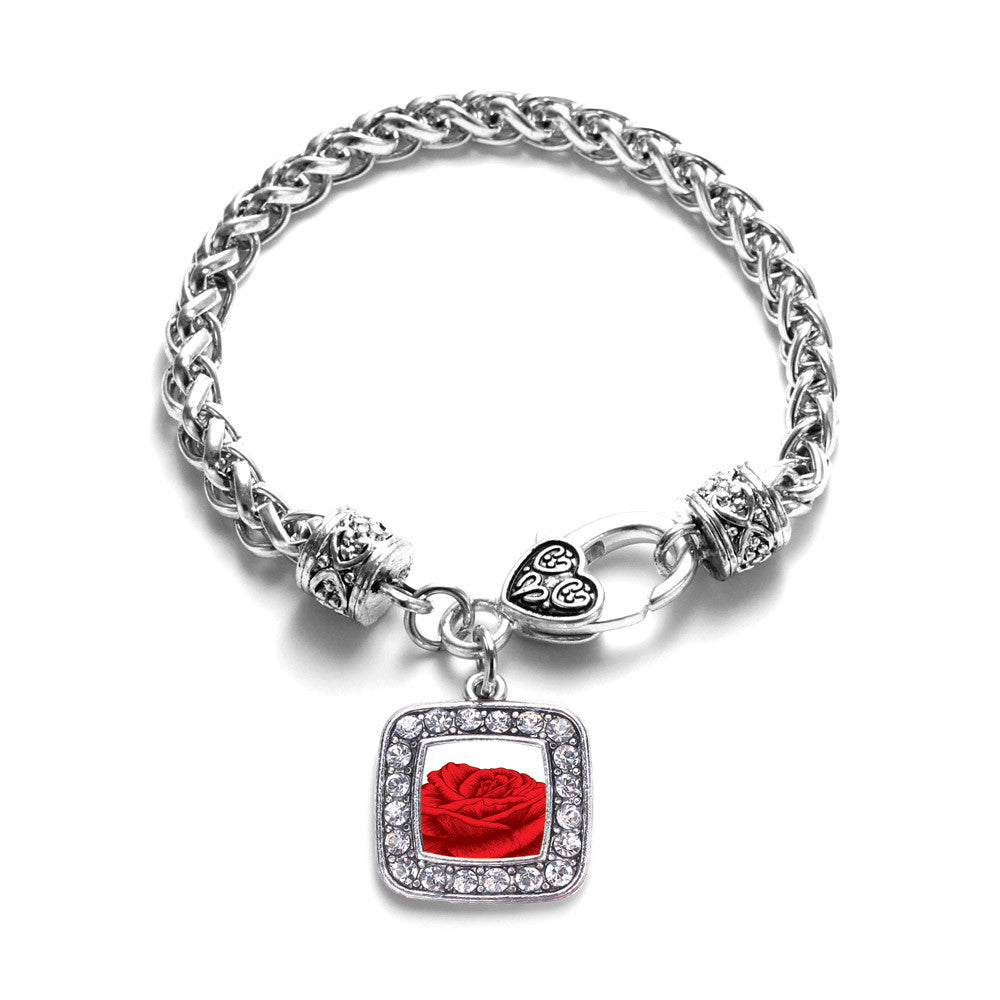 Red Rose Square Charm