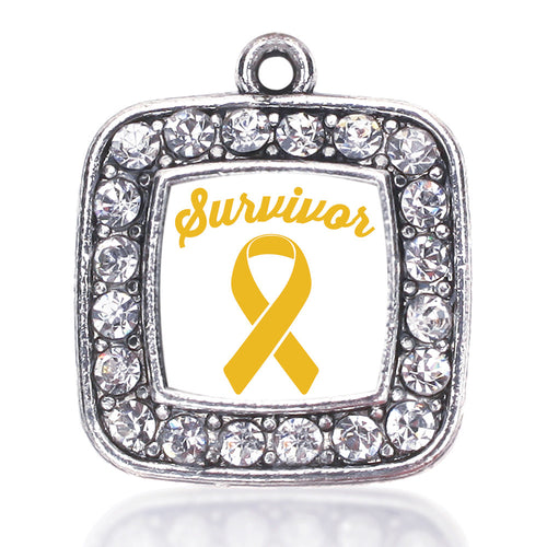 Yellow Ribbon Survivor Square Charm