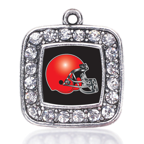 Black and Red Team Helmet Square Charm