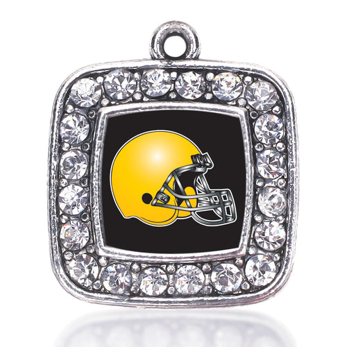 Black and Yellow Team Helmet Square Charm