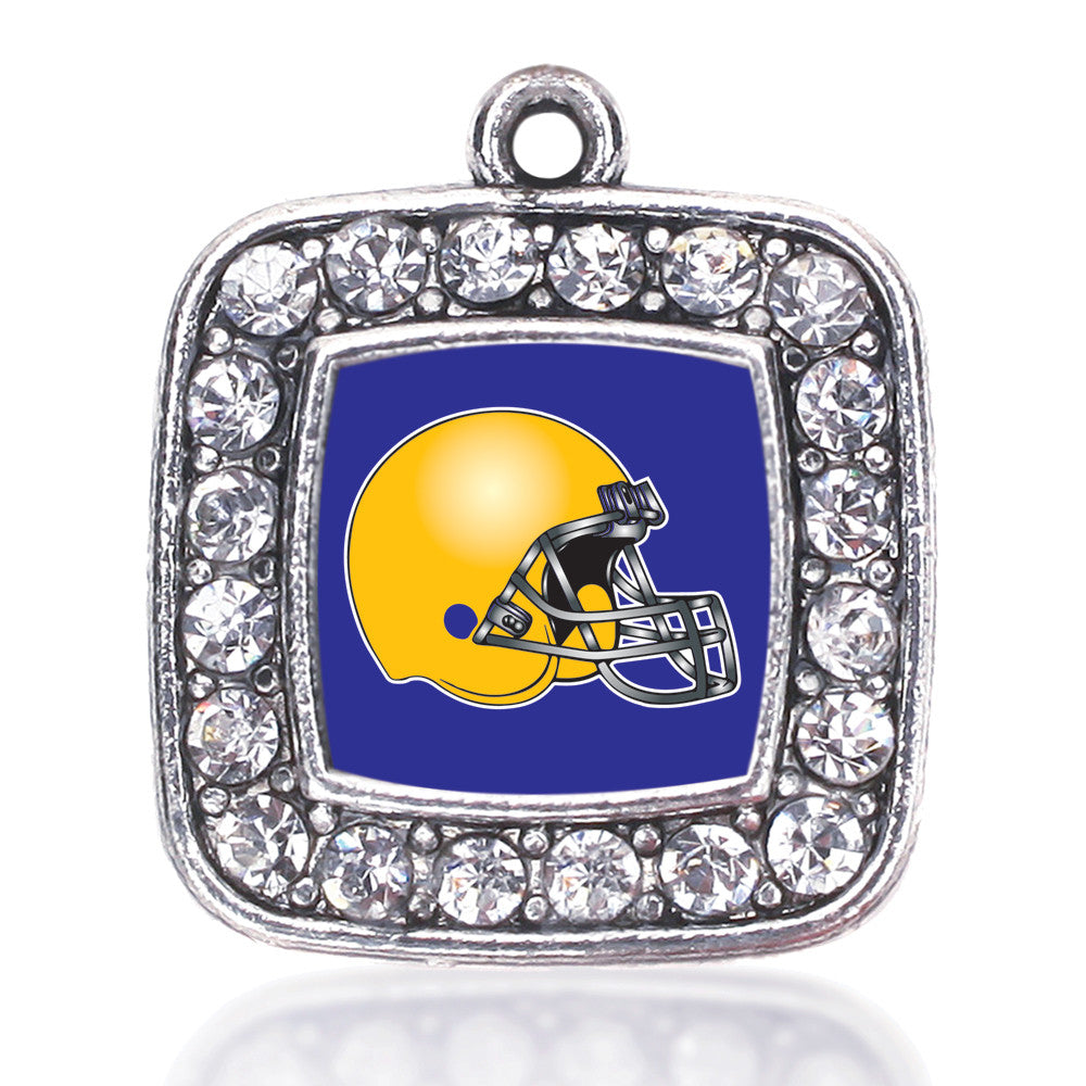 Blue and Yellow Team Helmet Square Charm