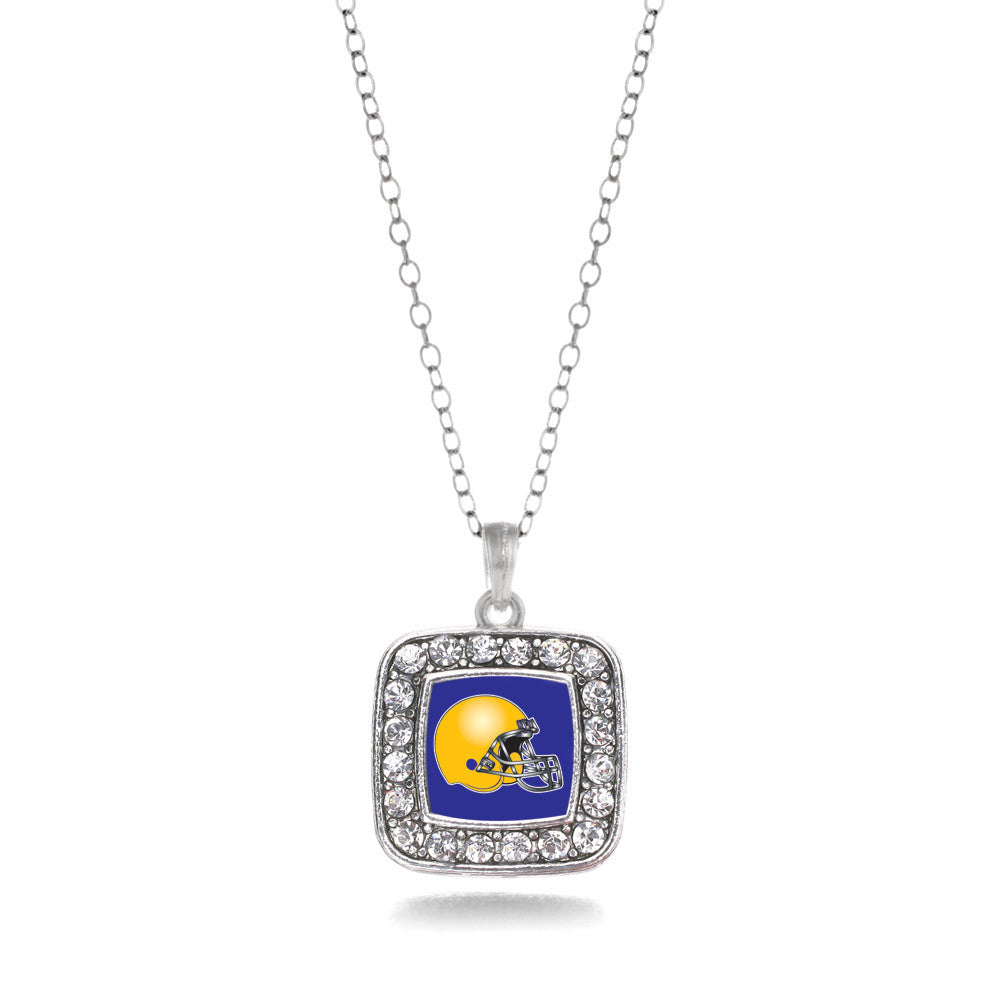 Blue and Yellow Team Helmet Square Charm