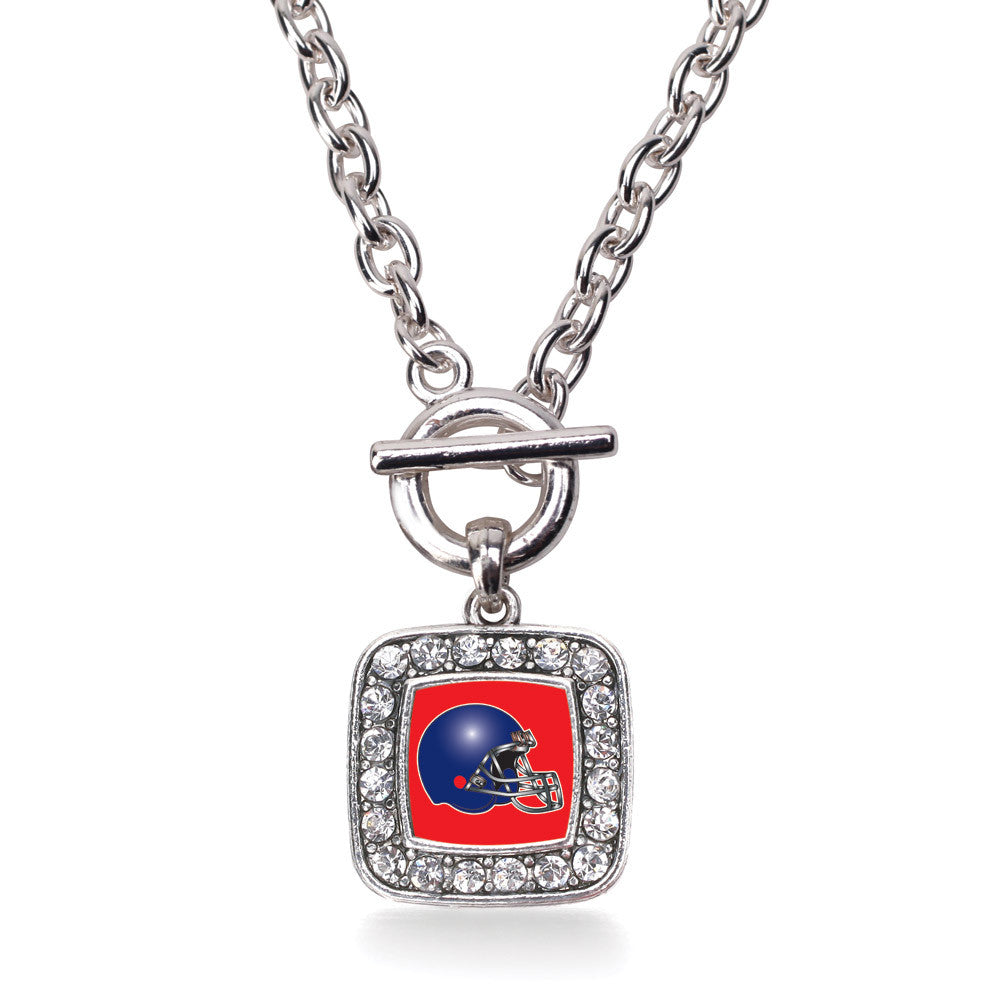 Red and Blue Team Helmet Square Charm