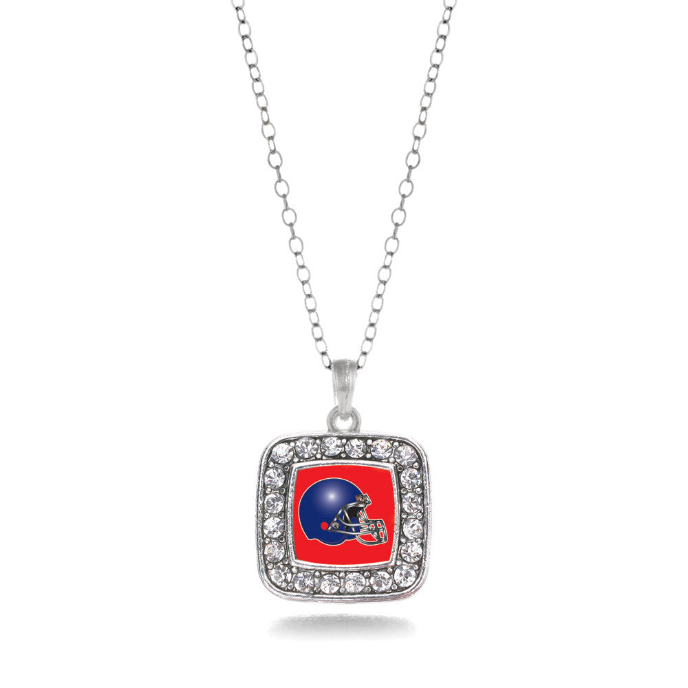 Red and Blue Team Helmet Square Charm