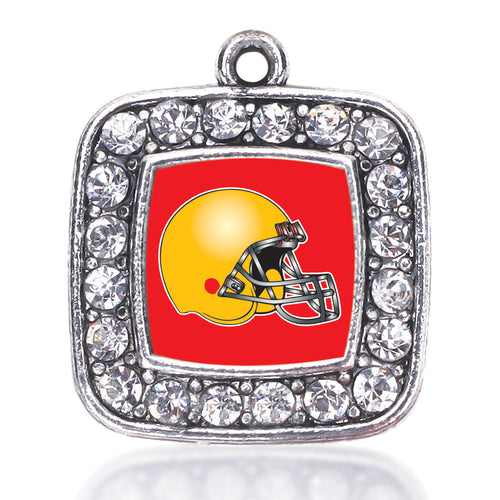 Red and Yellow Team Helmet Square Charm