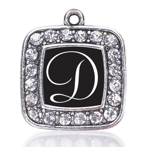 My Script Initials - Letter D Square Charm