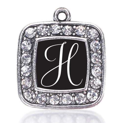My Script Initials - Letter H Square Charm
