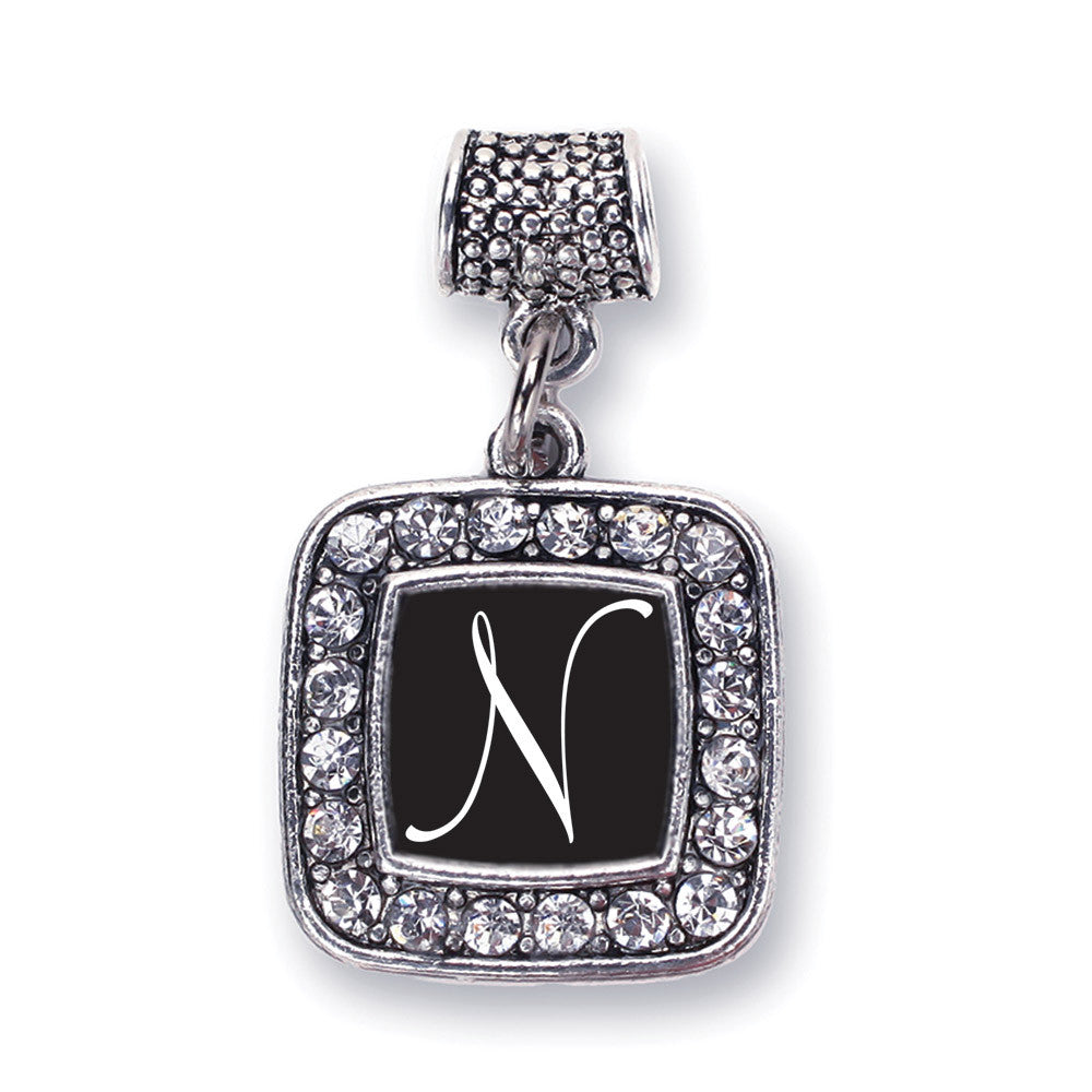 My Script Initials - Letter N Square Charm