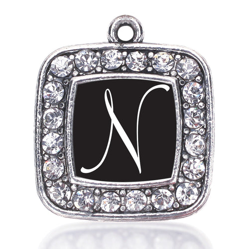 My Script Initials - Letter N Square Charm