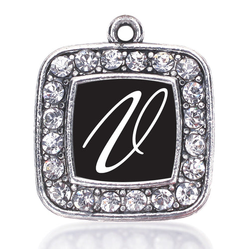 My Script Initials - Letter V Square Charm