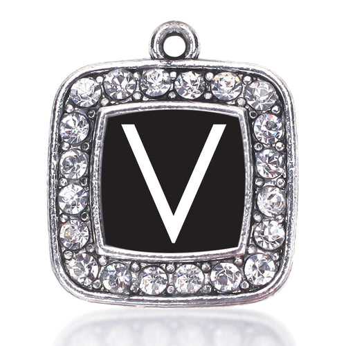 My Initials - Letter V Square Charm