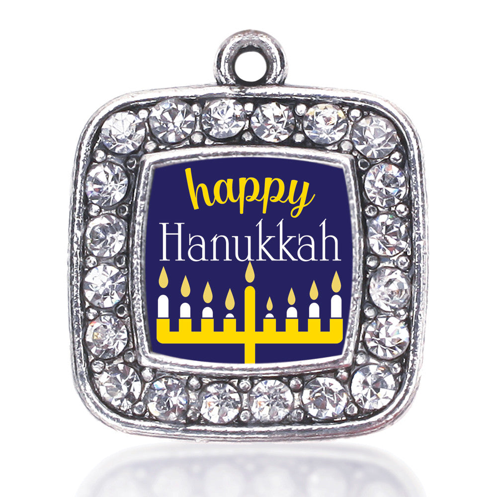 Happy Hanukkah Square Charm