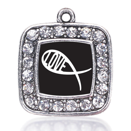 Christian Fish Love Square Charm