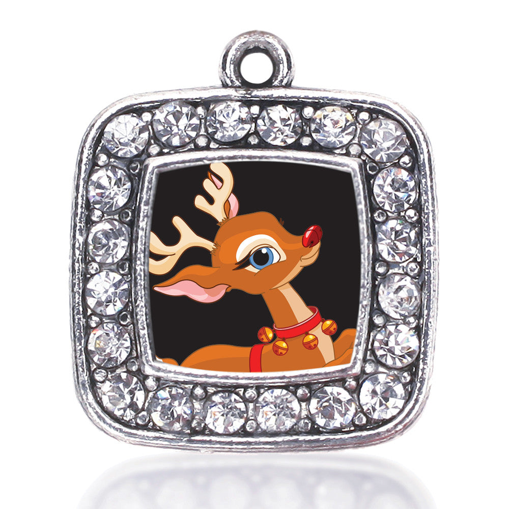 Red Nosed Reindeer Square Charm