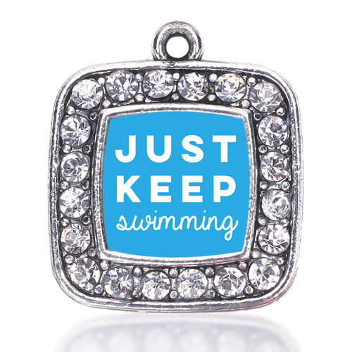 Just Keep Swimming Square Charm