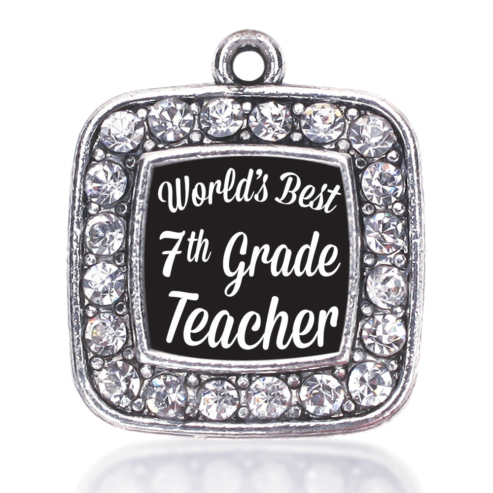 World's Best 7th Grade Teacher Square Charm