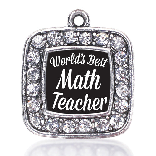 World's Best Math Teacher Square Charm