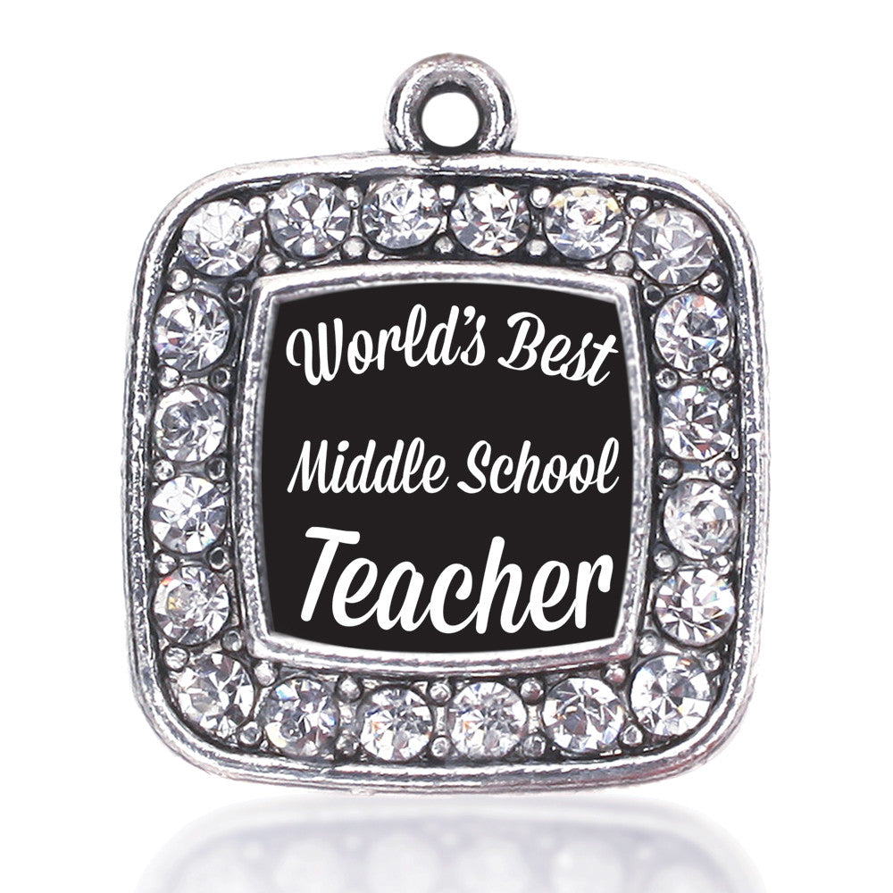World's Best Middle School Teacher Square Charm