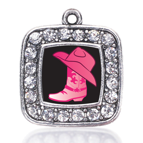 Cowgirl Boot Square Charm