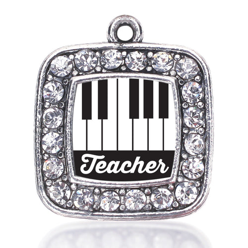 Piano Teacher Square Charm