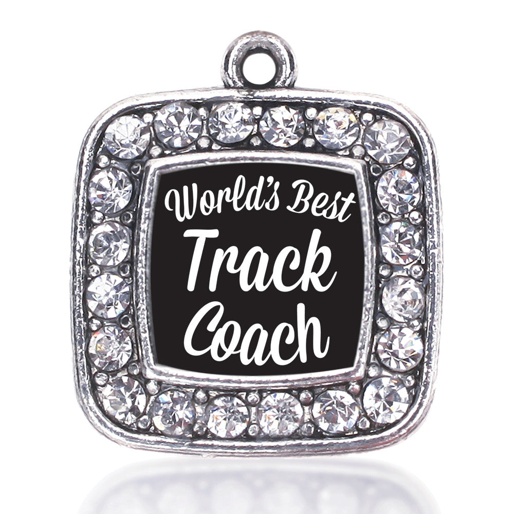 World's Best Track Coach Square Charm