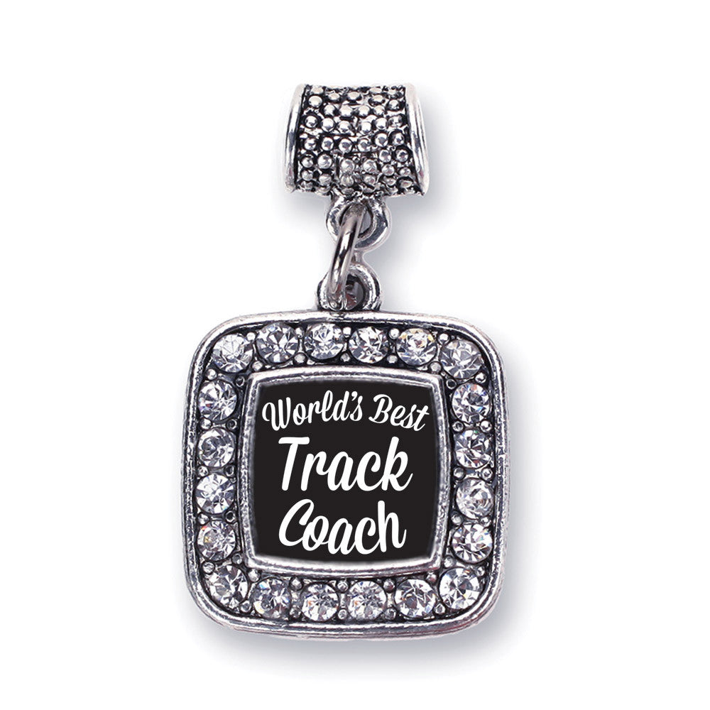 World's Best Track Coach Square Charm