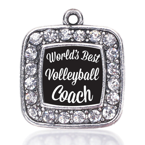 World's Best Volleyball Coach Square Charm
