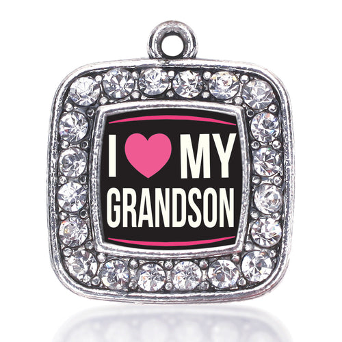 I Love my Grandson Square Charm