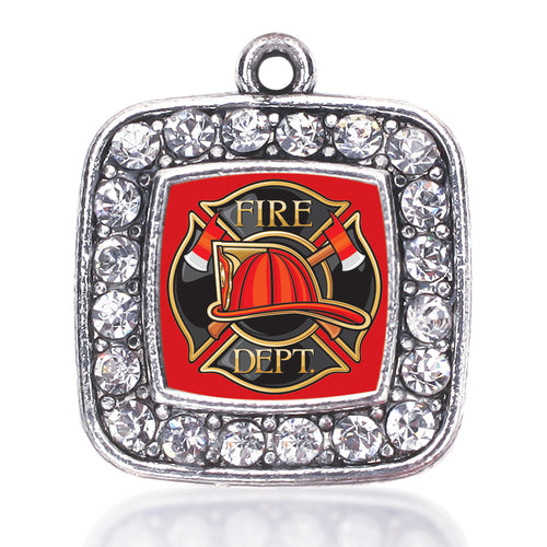 Fire Department Badge Square Charm