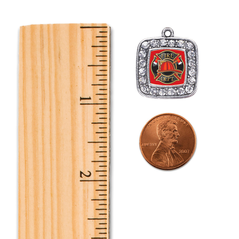 Fire Department Badge Square Charm