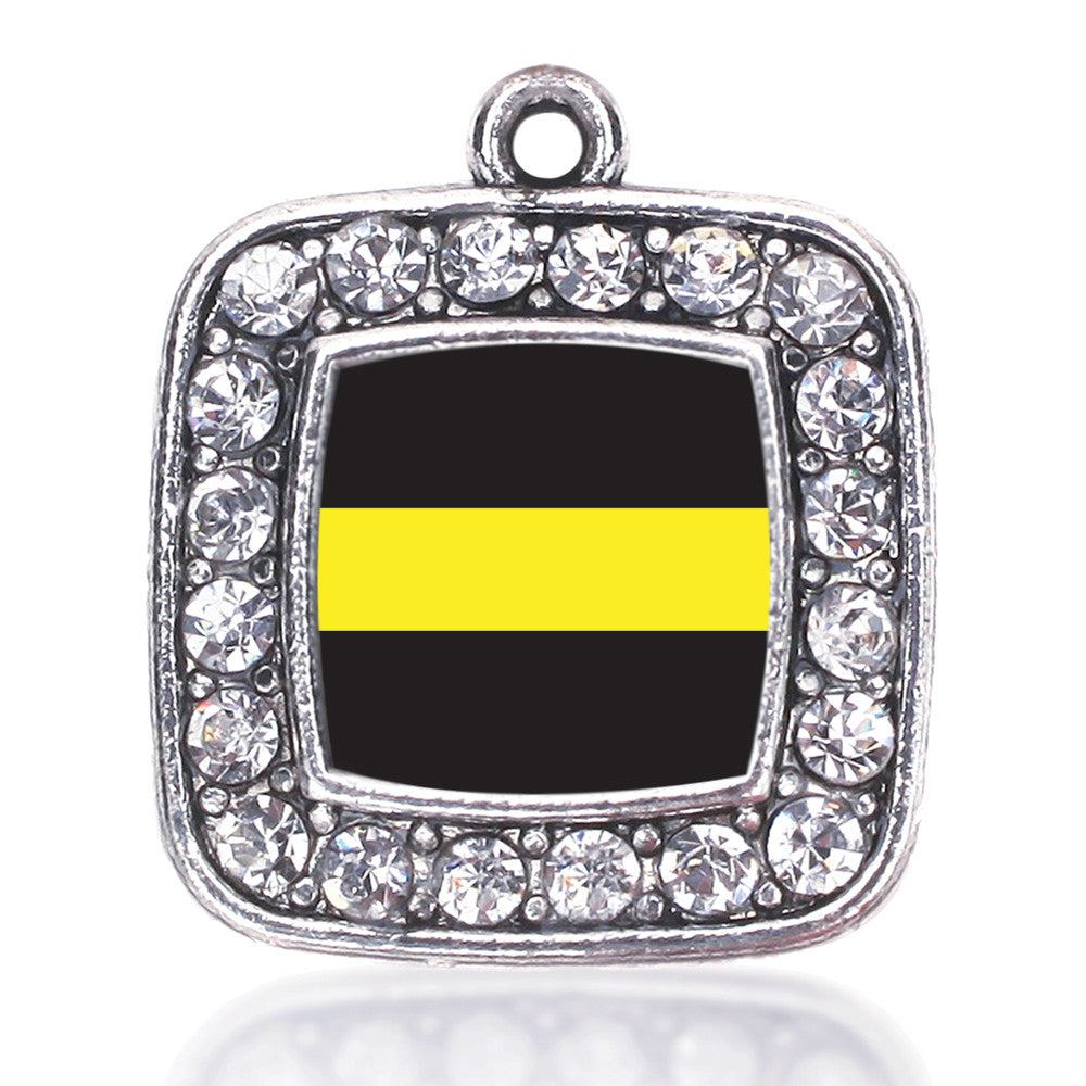 Thin Gold Line Dispatcher Support Square Charm
