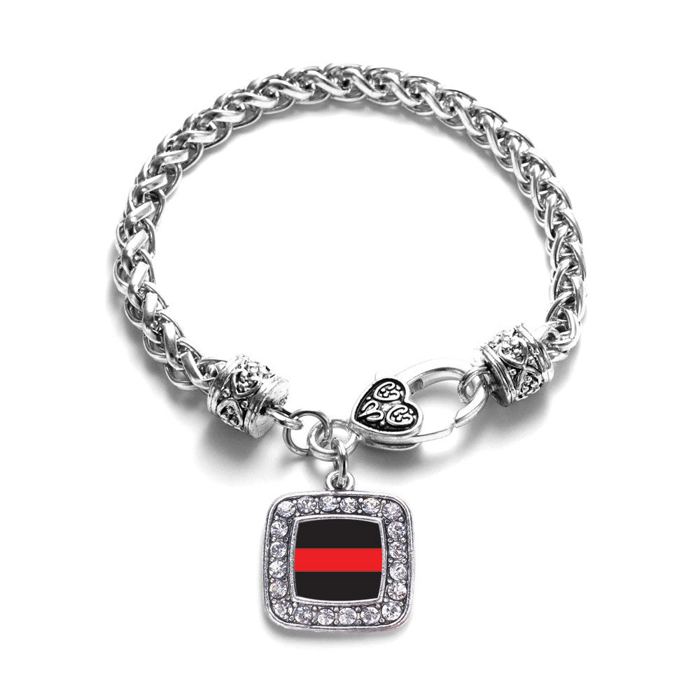 Thin Red Line Fire Department Support Square Charm