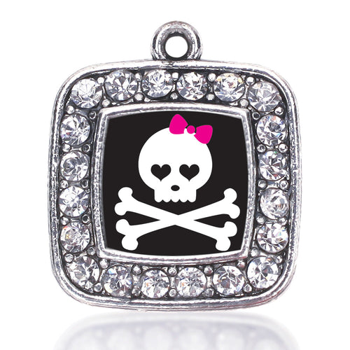 Cute Skull And Crossbones Square Charm