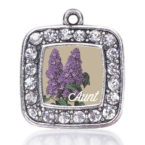 Aunt Lilac Flower Square Charm