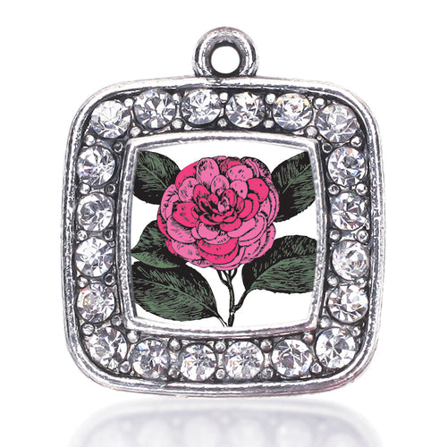 Camelia Flower Square Charm
