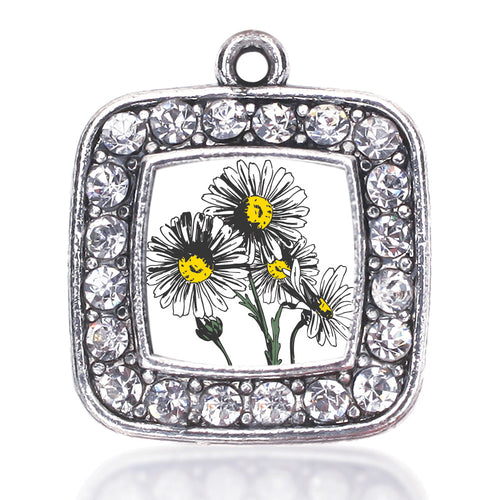 Daisy Flower Square Charm