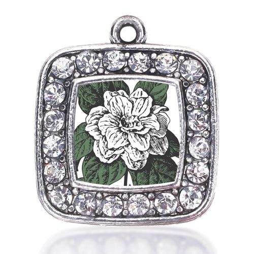 Gardenia Flower Square Charm