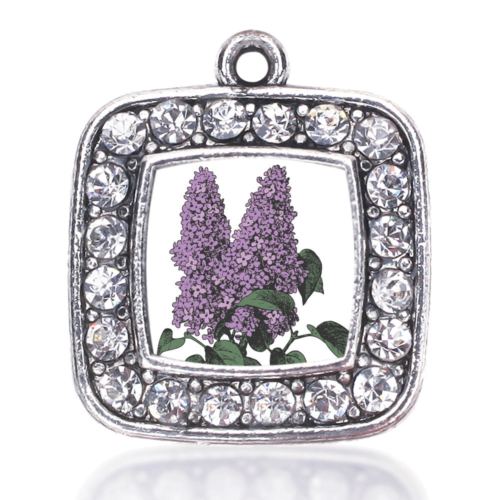 Lilac Flower Square Charm