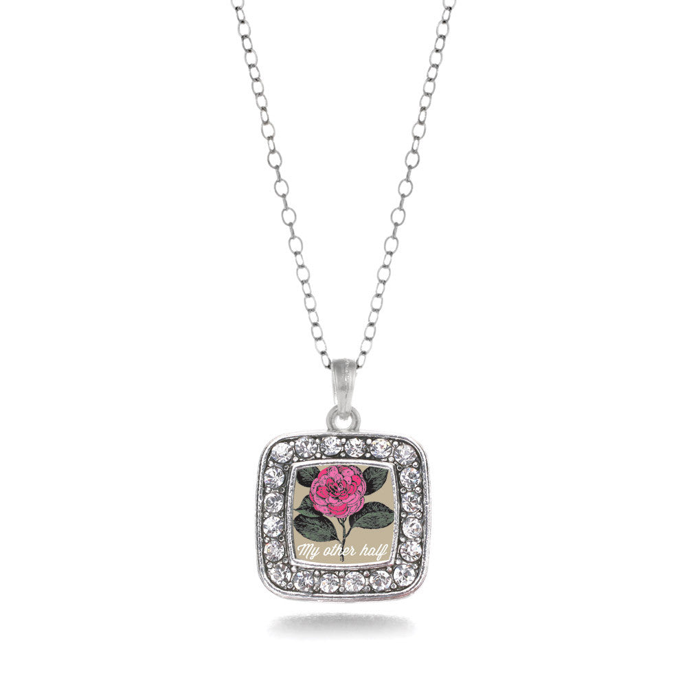 My Other Half Camellia Flower Square Charm
