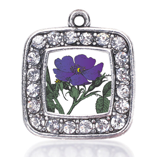 Violet Flower Square Charm